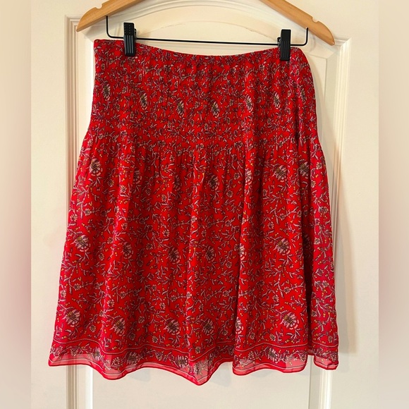 Max Studio Dresses & Skirts - Max Studio Rich Red Floral Pattern Stretch Skirt Women’s Size XL
